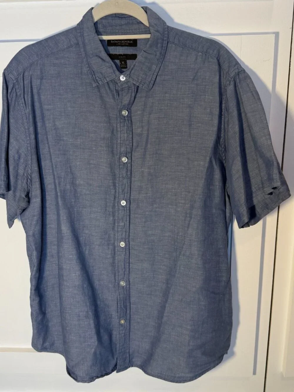 Banana Republic Linen Cotton Shirt XL Blue